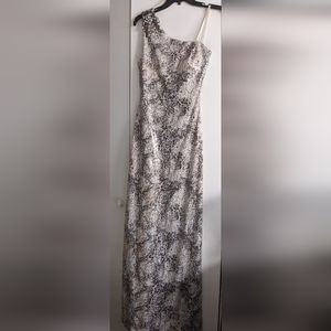Cache long sequin dress/ size 2/ tan and grey